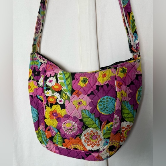 Vera Bradley Clare Va Va Bloom Retired Floral Pink Quilted Cotton Crossbody Bag - Picture 7 of 11